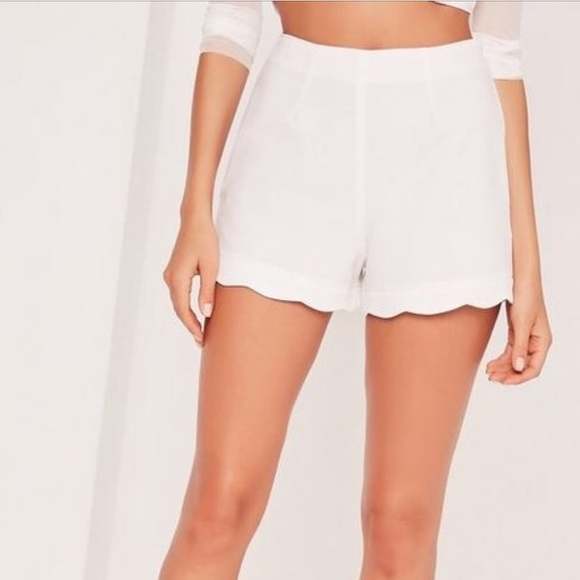 high waisted scalloped shorts